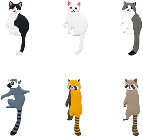 Amazon 6ピース漫画動物接着壁フックかわいいハンガーフックハンギングキッチンバスルーム寝室スティック壁に フック オンライン通販