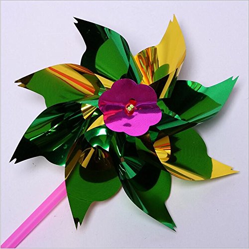 image for Sohapy 20 Pack Mixed Colors Plastic Sequined Pinwheels,Windmil Spinner