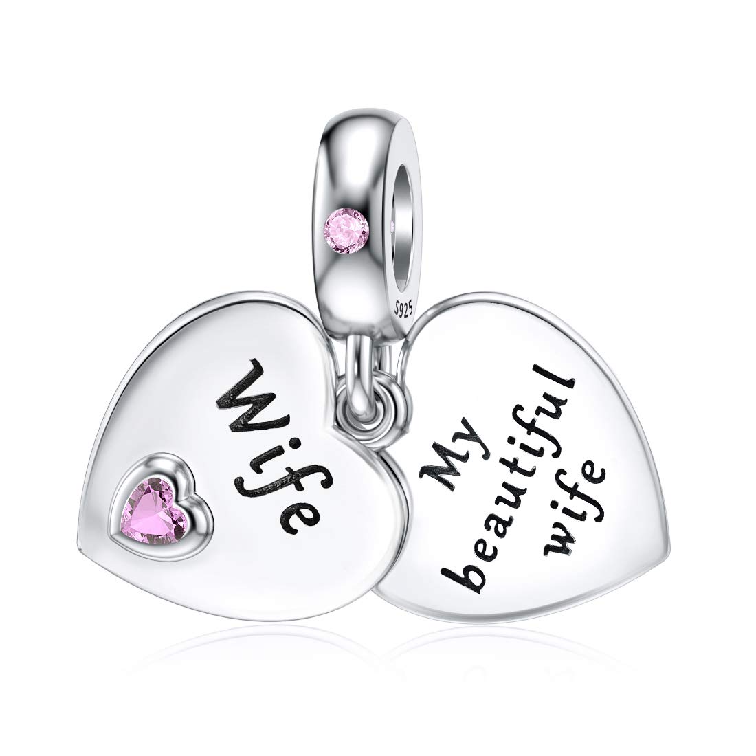 Wife Charms for Pandora Charm Wife Sterling Silver Heart Charm Forever and Always