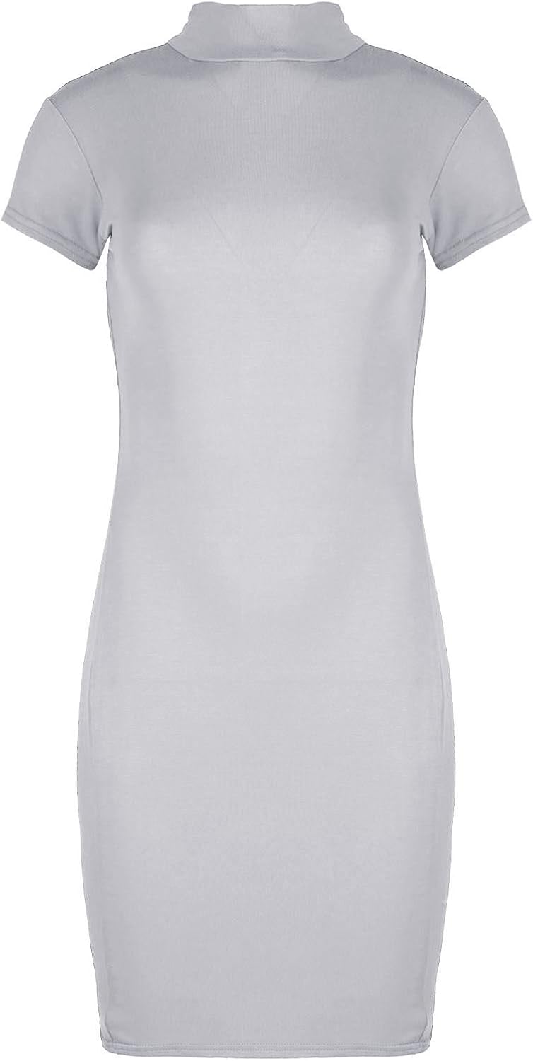 black polo neck mini dress