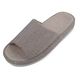 Flammi Women's Cotton Flax Casual House Slippers Open-toes Arch Support Slippers