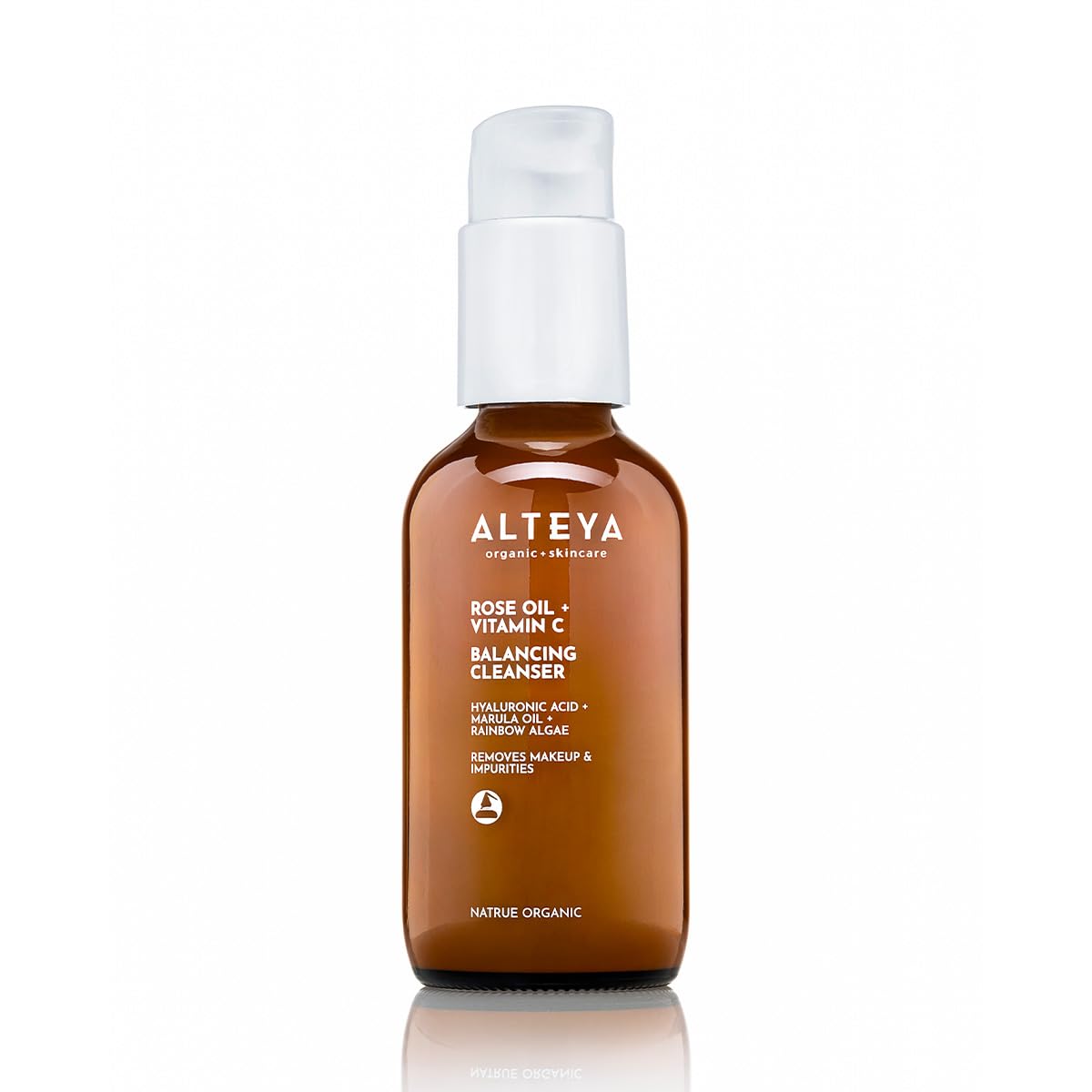Alteya Organic Luminous Rose Cleanser 120ml – NaTrue Certified Organic Foam-Milk Facial Cleanser with Rose Oil, Vitamin C & Hyaluronic Acid – Hydrating, Brightening & Skin-Balancing