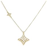 Sonateomber Simple Gold Star/Heart/Maple Pendant Necklaces for Women, Dainty Cute Rhinestone CZ Hypoallergenic Dangle Necklaces Prom Wedding Fashion Jewelry Gift