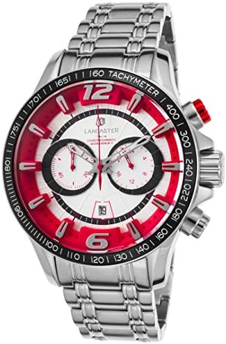 Ola1063mb-Ss-Rs Men's Hurricane Chronograph Ss Silver-Tone Dial Red Accents Watch