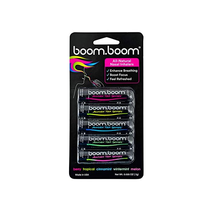 Aromatherapy Nasal Stick (4 Pack) by BoomBoom | Boosts Focus + Enhances Breathing | Provides Fresh Cooling Sensation…