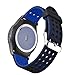 Moretek Sport Watch Bands Quick Release Wrist Strap Silicone Replacement Bands for 20mm 22mm Smart Watch (Black+Blue, 22mm)