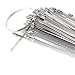 HYCC 100pcs 11.8 Inches 304 Stainless Steel Cable Zip Ties Exhaust Wrap Coated Locking