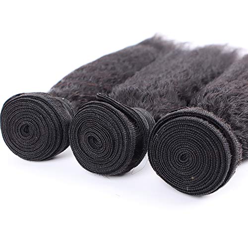 Brazilian-Virgin-Kinky-Straight-Human-Hair-3-Bundles-with-4x4-Lace-Closure-100-Virgin-Yaki-Human-Hair-Bundles-With-Closure-Free-Part-10-12-1410Inch
