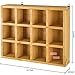 MyGift Wood Shadow Box 16x12, Wall Mounted Display Shelf with 12 Cubed Compartments