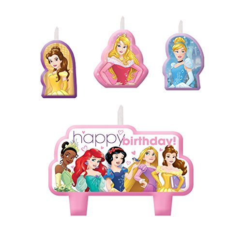 Disney Princess Dream Big Printed Cake Cupcake Candle Set 4 Pack Party Supplies