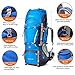 MOUNTAINTOP 70L Internal Frame Backpack Camping Backpacking Hiking Backpack for Men Women with Rain Cover,Sky Blue