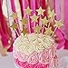 Laviee 60 PCS Cupcake Gold Star Cake Toppers for Wedding Birthday Baby Shower Party Valentine's Day Decoration, 60Pack