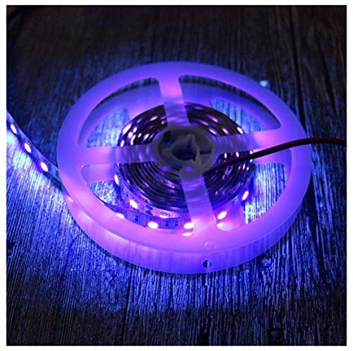 AMARS Black Lights LED Strip, DC12V 24W 5050 SMD 2M/6.6FT 390nm-405nm Flexible Blacklights Fixture