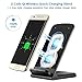 Fast Wireless Charger, Mifanstech 2 Coils Qi Wireless Charging Stand Wireless Phone Quick Charger Station for Galaxy S7 S7 Edge S6 Edge Plus Note 5 All QI-Enabled Devices-Black