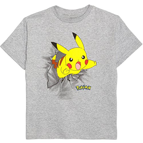 Pokemon Boys' Pikachu Breakout Tee, Heather XL(14/16)