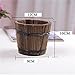 Rustic Wood Whiskey Barrel Planter Box Round Small Wooden Garden Flower Pot