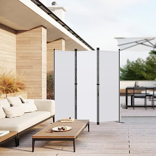 Angel Living 3 Panel Room Dividers Room Dividers Independent Panel Divider Wall Divider Visual Divider for Offices Bedroom 168 x 165 cm (White)