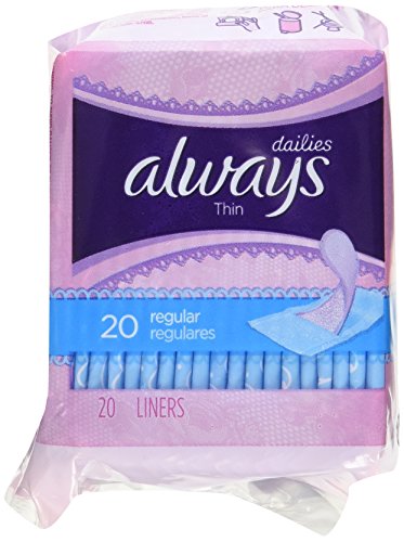 Always Incredibly Thin Slim, Stylish & on the Go Comfortable Daily Liners Regular Pads - 9 Pack of 20 Liners (180 Pads Total)