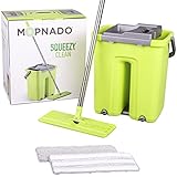 Mopnado Squeezy Clean Self Cleaning Flat mop System with 2 Washable Microfiber Mop Heads