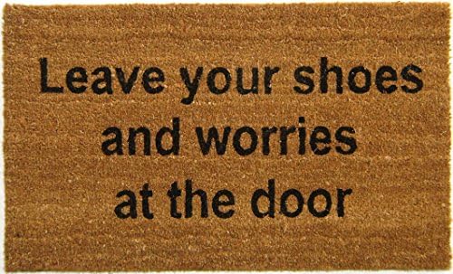 Geo Crafts Vinyl Back Leave at The Door Doormat