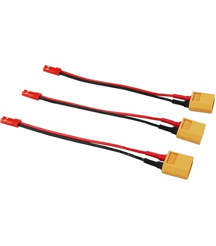 OliYin 3pcs Câble Adaptateur Femelle XT-60 Vers Femelle JST 10cm 20AWG Pour Batterie LiPO