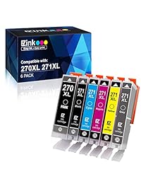 E-Z Ink (TM) - Cartucho de tinta compatible para Canon PGI-270XL CLI-271XL PGI 270 (compatible con PIXMA TS9020 TS8020 MG7720 (1 negro grande, 1 negro pequeño, 1 cian, 1 magenta, 1 amarillo, 1 gris) 6 unidades