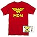Popfunk Wonder Woman Wonder Mom Mother's Day T-Shirt & Stickers | Mothers Day Gift (X-Large, Red)