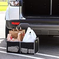 Car Trunk Organizer - Premium Water Resistant Grocery Storage Bag with Strong Handles - Collapsible Design