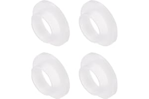 Kozelo 4pcs Nylon Flanged Sleeve Bearings [10mm Bore x 12mm OD x 5.7mm Length] Nylon Plastic Bushings for Shaft, White