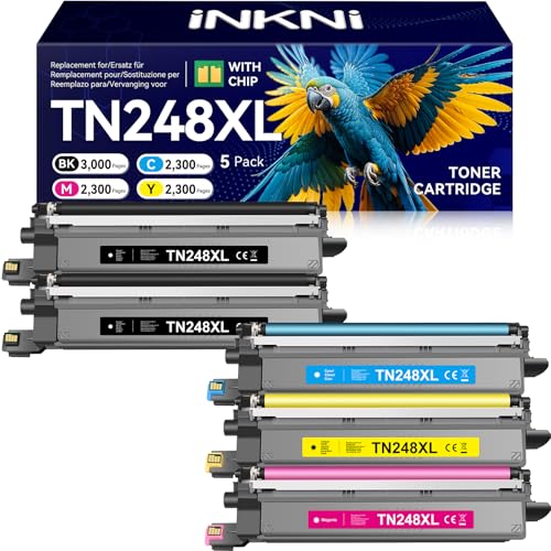 TN248XL Reemplazo compatible para Brother TN-248XL TN248 para Brother MFC-L3760CDW Toner MFC-L3740CDWE HL-L3220CWE DCP-L3560CDW DCP-L3520CDWE MFC-L3740CDW, 5 unidades