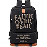 DIOMMELL Faith Over Faith Bible Verses Backpack Canvas Capacity Christian Backpack Laptop Backpack Travel Backpack