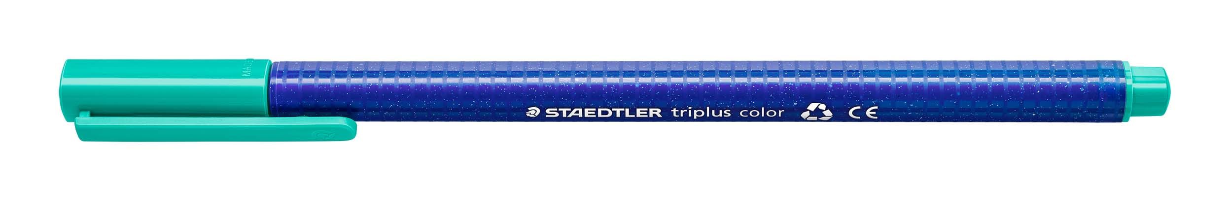 Staedtler 323-54 Triplus Fibre Tip Pen,Triangular Barrel in Cardboard Pack, Approx. 1 mm, Turquoise (Pack of 10)