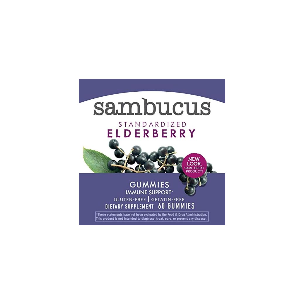 Nature’s Way Sambucus Elderberry Immune Gummies, Daily Immune Support for Kids and Adults*, with