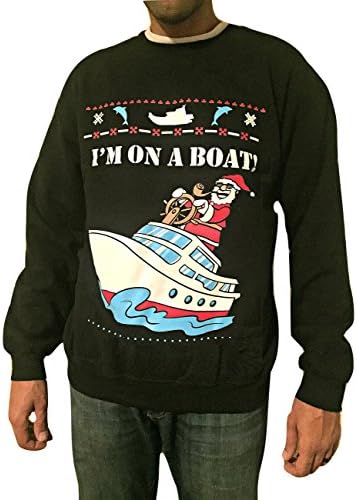 I'm on a Boat - Ugly Christmas Sweaters (black, XL)