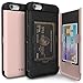TORU CX PRO Compatible with iPhone 6S Plus/iPhone 6 Plus Case - Protective Dual Layer Wallet with Hidden Card Holder + ID Card Slot Hard Cover & Mirror - Rose Gold