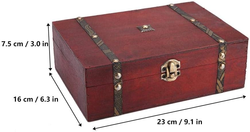 Garosa Handmade Wooden Jewelry Storage Box with Mini Metal Lock Jewelry Organizer Gift Case for Storing Treasures Pearls and Accessories Decorative Chest Box - Image 3