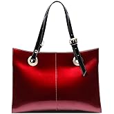 Genuine Leather Purses and Handbag for Women, Leather Capacity Work Tote Bag with Zipper, Designer Shoulder Bag for Commuting