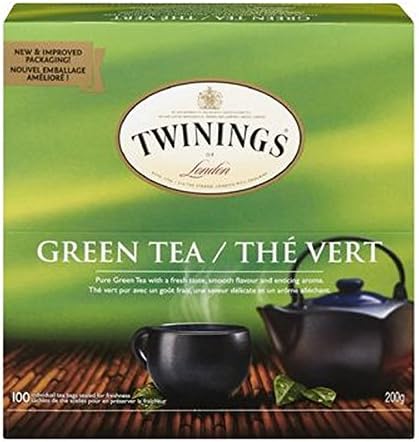 TWININGS TEA, TEA, GREEN, Pack of 5, Size 100 CT - No Artificial Ingredients
