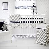 My Baby Sam Out of The Blue Crib Bumper, Navy/Gray