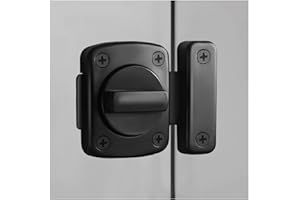 KAFENDA Night Latch Two-Way Swivel Security Door Lock Bolt, Bolt Lock Solid Swivel Door Lock Toilet, Night Security Latch pin Lock for Single-Sided Indoor Lock and Outdoor Lock, Bathroom Latch(Black)