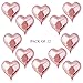 Pink Heart Balloons 12 PACK Rose Gold Valentines Day Mylar Balloon Set Metallic Foil Heart Shaped Decorations