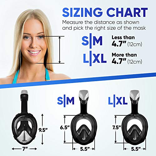 image for Platinum Arowana Full Face Snorkel Mask for Woman and Men Panoramic Vi