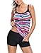 Sidefeel Women Gorgeous Rainbow Print Tankini Swim Top