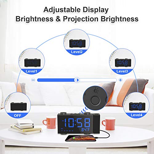 Projection Alarm Clock Moskee Digital Dual Alarm Clocks for Bedroom