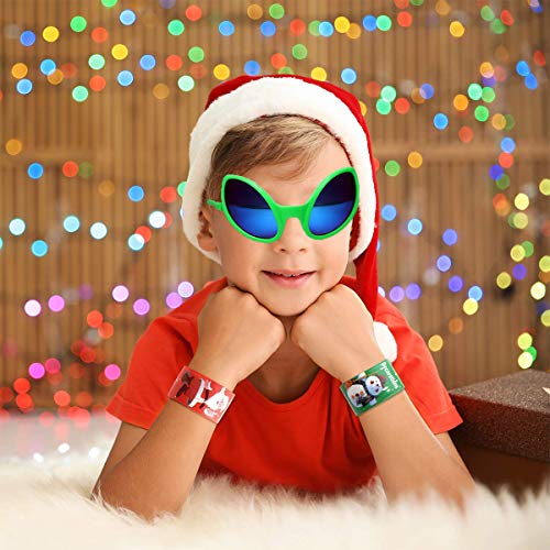 4 Pairs Green Plastic Alien Glasses Alien Sunglasses and 4 Pieces Martian Antenna Headband Boppers Green Ball Headband Boppers for Halloween Kids Cosplay Party Decoration - Thumbnail 4