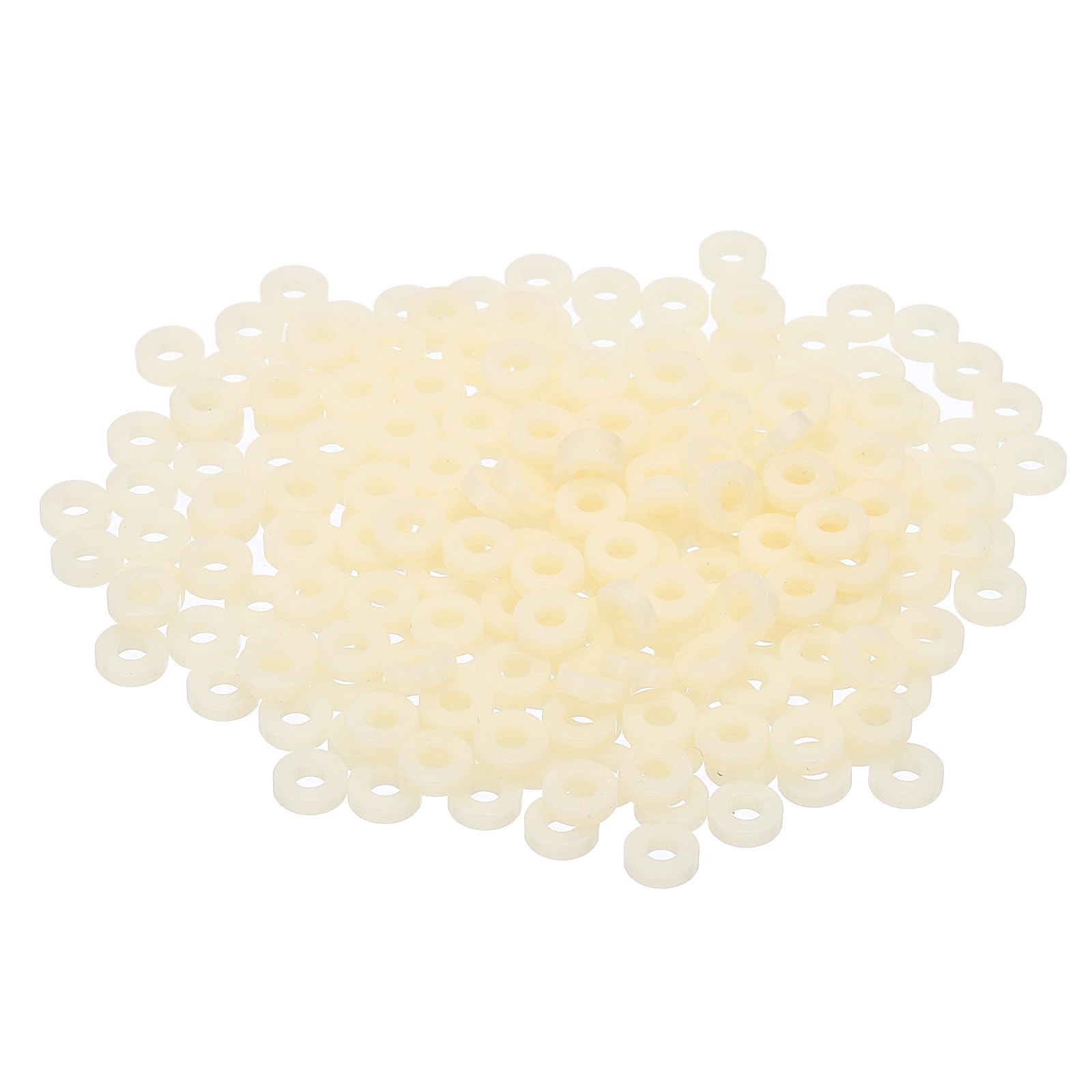 PATIKIL M3 Electrical Outlet ABS Spacers, 240 Pcs 3.2mm ID, 7mm OD, 2mm Length Washer Spacer Assortment Plastic Round Without Threaded,Switch and Receptacle Spacers for M3 Screws