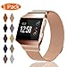 KingAcc Compatible Fitbit Ionic Bands, Milanese Stainless Steel Mesh Metal Replacement Band for Fitbit Ionic, Magnetic Clasp Lock Wristband Strap Women Men (1-Pack, Rose Gold, Small)