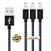 iPhone Cable 3Pack 6FT, GUIGUI Extra Long Nylon Braided Charging Cord Lightning Cable to USB Charger for iPhone 7, 7 Plus, 6S, 6, SE, 5S, 5, iPad, iPod Nano 7 - Black Blue