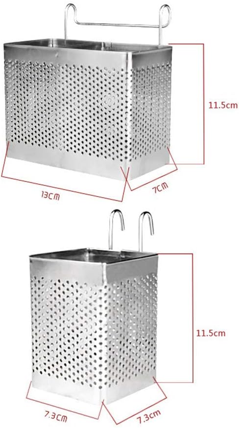 BESTONZON Stainless Steel Hanging 2 Compartments Mesh Utensil Drying Rack, Holder Utensil Drying Rack Basket Holder - Image 5
