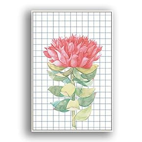 Framed Canvas Wall Art Beautiful Flowers in Grid Giclee Print Gallery Wrap Modern Home Prints Ready to Hang - 16x24 inches